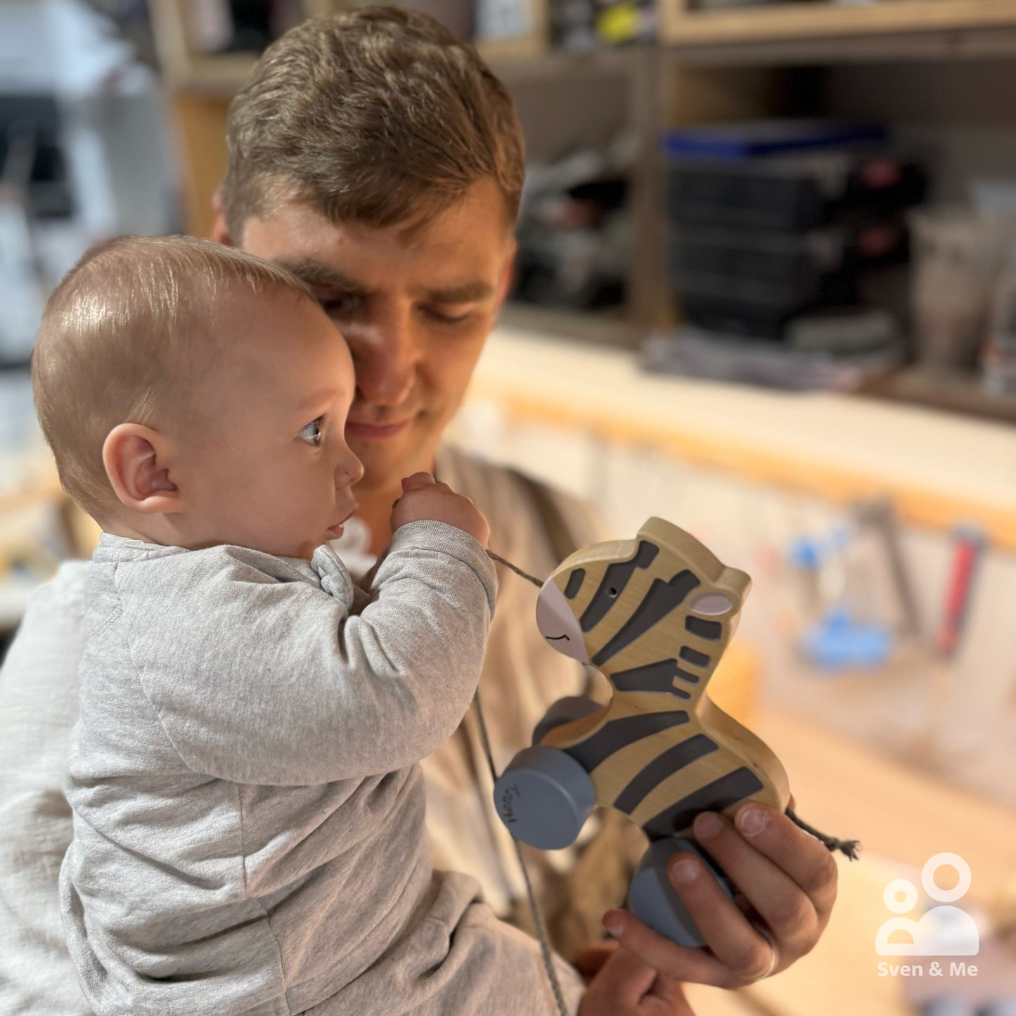 Wooden pull toy Zebra