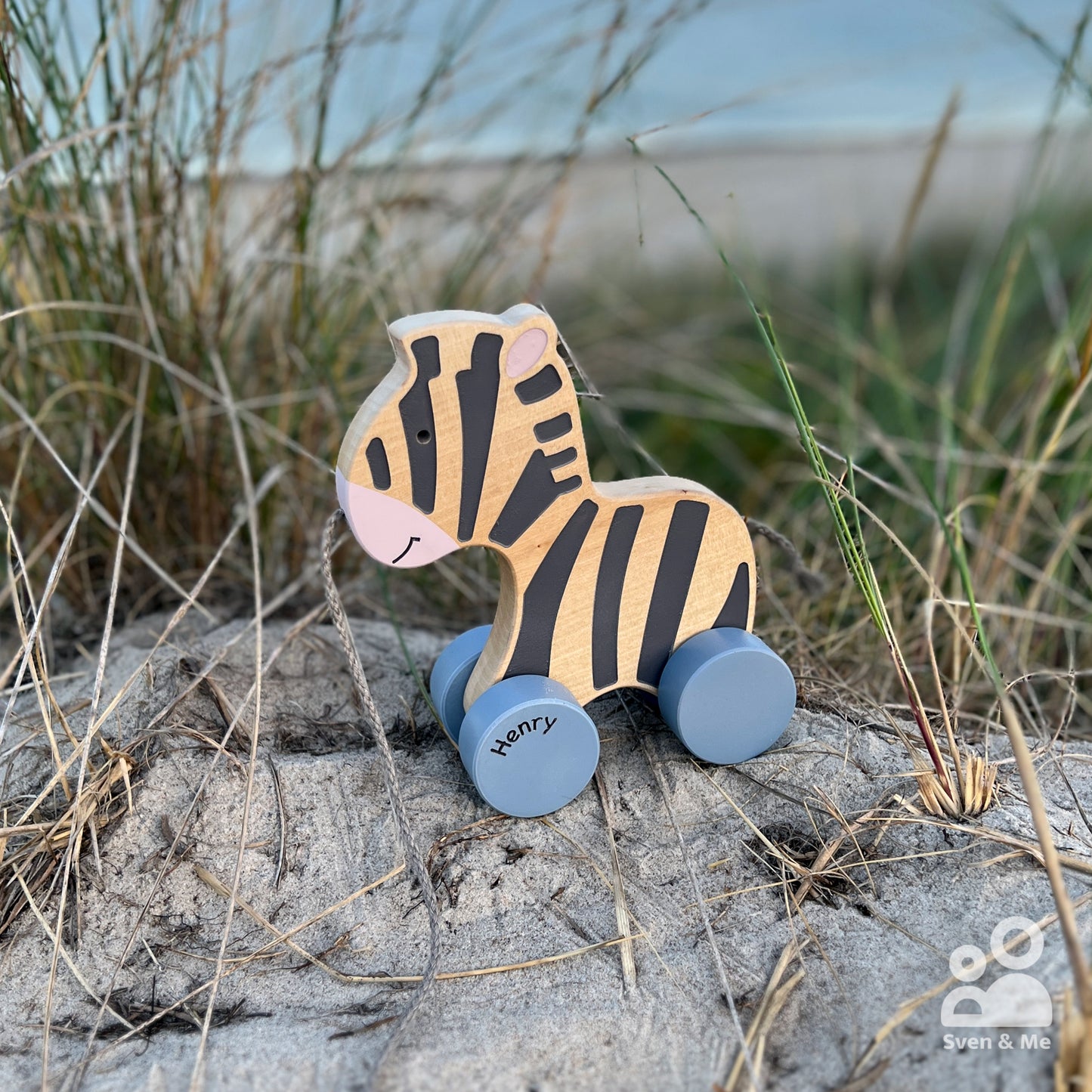 Wooden pull toy Zebra