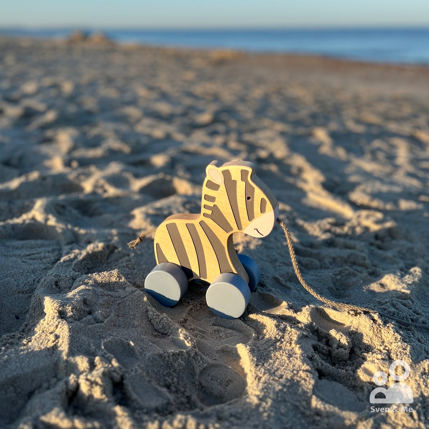 Wooden pull toy Zebra