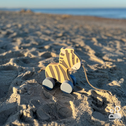 Wooden pull toy Zebra