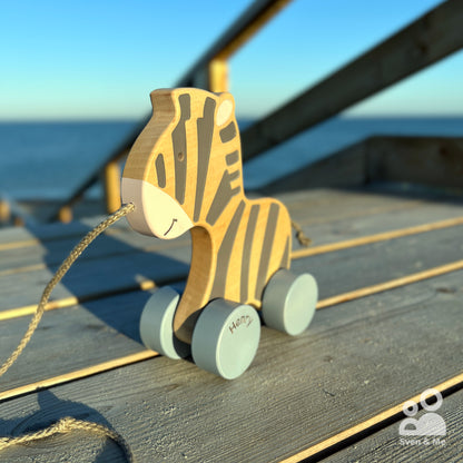Wooden pull toy Zebra