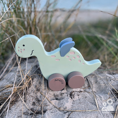 Wooden pull toy Dino