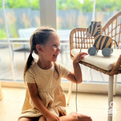 Wooden pull toy Zebra